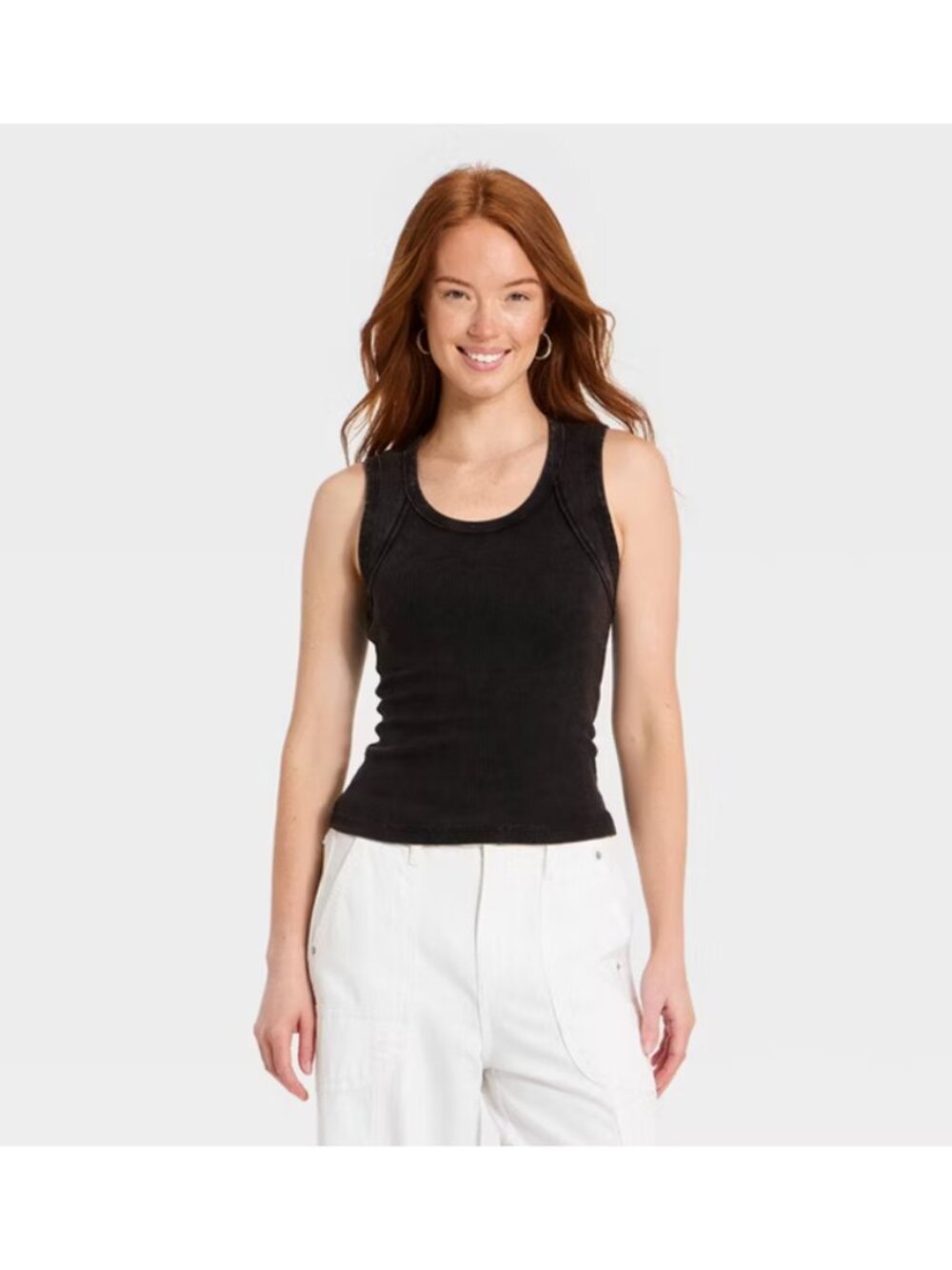 Women's Raw Edge Tank Top - Universal Thread Black XS